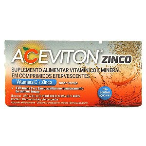 Aceviton Zinco Sabor Laranja 10 Comprimidos Efervescentes