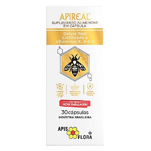 Suplemento Alimentar Apireal Apis Flora Geleia Real 30 Cápsulas