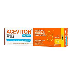 Suplemento Alimentar Aceviton Arginina Sabor Laranja 16 Comprimidos Efervescentes