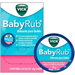 Vick BabyRub Bálsamo Para Bebês Display Com 6 Latas De 12g