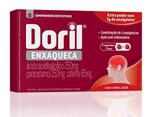 Doril Enxaqueca 250mg + 250mg + 65mg 8 Comprimidos Revestidos