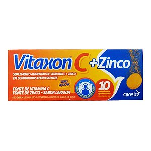 Suplemento Alimentar Vitaxon C + Zinco Sabor Laranja 10 Comprimidos
