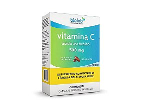 Suplemento Alimentar Vitamina C Ácido Ascórbico 30 Cápsulas
