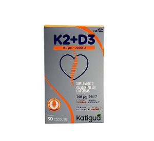 Suplemento Alimentar Katigua K2 + D3 30 Cápsulas