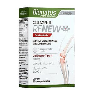 Suplemento Alimentar Bionatus Colagen II Renew 30 Comprimidos