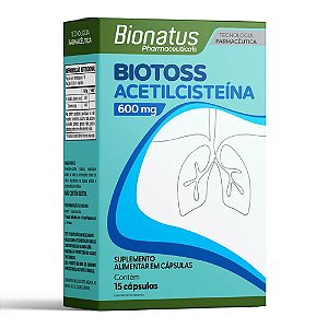 Suplemento Alimentar Bionatus Biotoss Acetilcisteína 600mg 15 Cápsulas