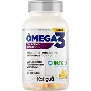 Suplemento Alimentar Ômega 3 Colágeno Tipo II 50mg 60 Cápsulas