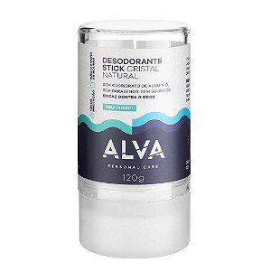 Desodorante Stick Cristal Natural Sem Cheiro Alva 120g