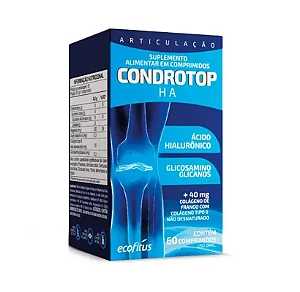 Suplemento Alimentar Ecofitus Condrotop HA 60 Cápsulas