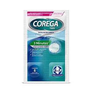 Corega Tabs Limpeza 3 Minutos Com 6 Pastilhas Efervescentes