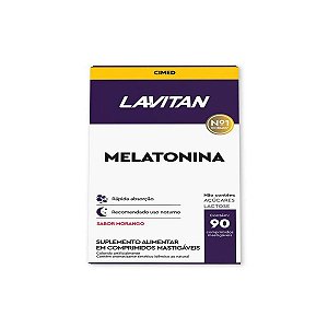 Suplemento Alimentar Lavitan Melatonina Sabor Morango 90 Comprimidos Mastigáveis