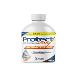 Sabonete Líquido Antibacteriano ProtecSoap Suave 500ml.