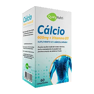 Suplemento Alimentar QualyNutri Cálcio Vitamina D3 + 600mg 60 Comprimidos