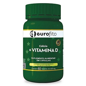 Suplemento Alimentar Cálcio + Vitamína D Eurofito 60 Cápsulas