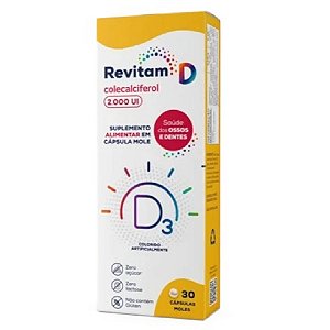 Suplemento Alimentar Biolab Revitam D Colecalciferol 2.000UI 30 Cápsulas