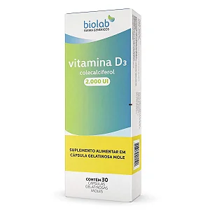 Suplemento Alimentar Biolab Vitamina D3 Colecalciferol 2.000UI 30 Cápsulas Moles