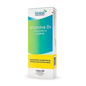 Suplemento Alimentar Biolab Vitamina D3 Colecalciferol 1.000UI 30 Cápsulas Moles