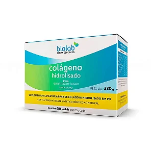 Suplemento Alimentar Em Pó Biolab Colágeno Hidrolisado Peptan Sabor Laranja 30 Sachês