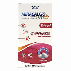 Suplimento Alimentar Miracálcio Vit D 600mg Com 60 Comprimidos