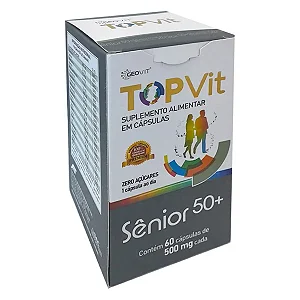 Suplemento Alimentar Top Vit Sênior 50+ Com 60 Cápsulas De 500mg