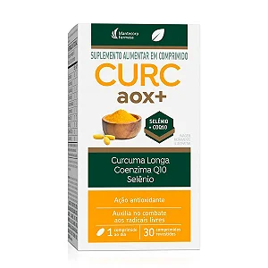 Suplemento Alimentar Curc AOX+ 30 Comprimidos Revestidos