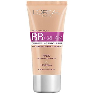 BB Cream L'Oréal FPS 20 Creme Milagroso -5 em 1 Morena 50mL