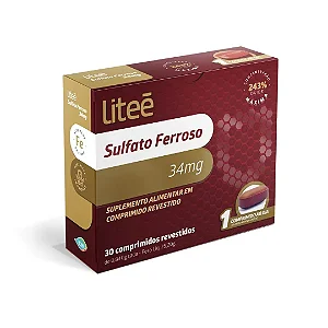 Suplemento Alimentar Sulfato Ferroso 34mg Liteé 30 Comprimidos