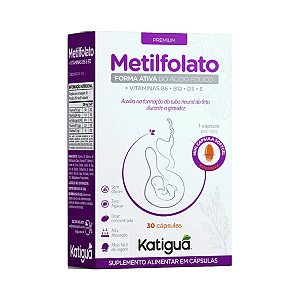 Suplemento Alimentar Metilfolato + Vitamina B6-B12-D3 e Vitamina E Katiguá 30 Cápsulas