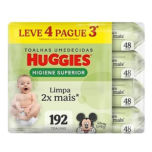 Promopack Huggies Toalhas Umidecidas Higiene Superior 4 Unidades Com 48 Toalhas Cada