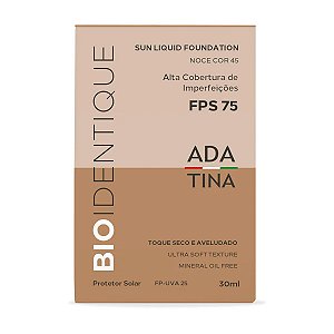 Protetor Solar Facial Liquído Alta Cobertura Bio.Identique FPS75 Noce Cor 45 Ada Tina 30ml