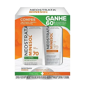 Kit NeoStrata Minesol Protetor Solar Facial Oil Control FPS 70 40g + Corporal FPS 70 120ml