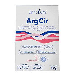 Suplemento Alimentar Em Pó ArgCir LinhaHum Sabor Laranja E Limão 10 Sachês De 15g Cada