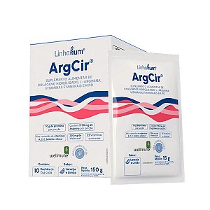 Suplemento Alimentar Em Pó ArgCir LinhaHum Sabor Laranja E Limão 10 Sachês De 15g Cada