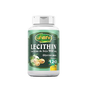 Suplemento Alimentar Lecitina de Soja Lecithin 900mg Unilife 120 Cápsulas
