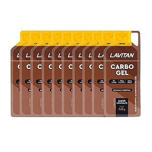 Suplemento Alimentar Lavitan Carbo Gel Sabor Chocolate Cimed Caixa com 10 Sachês