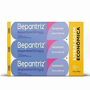 Kit Pomada Para Assadura Bepantriz Dexpantenol 3 Unidades De 30g Cada