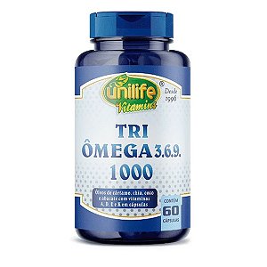 Suplemento Alimentar Tri Ômega 3.6.9 1000mg Unilife 60 Cápsulas