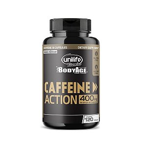 Suplemento Alimentar Caffeine Action Cafeína Unilife 120 Cápsulas