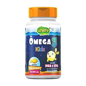 Suplemento Alimentar Infantil Ômega 3 Kids Unilife 500mg 60 Cápsulas
