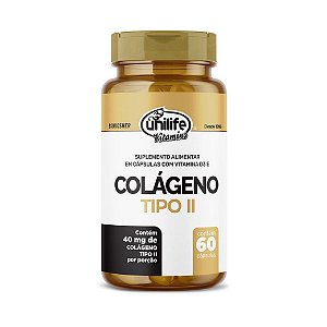Suplemento Alimentar Colágeno Tipo II  Vitamina D 40mg Unilife 60 Cápsulas