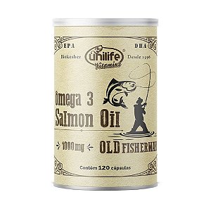 Suplemento Ômega 3 Old Fisherman Óleo de Salmão 1000mg Unilife 120 Cápsulas
