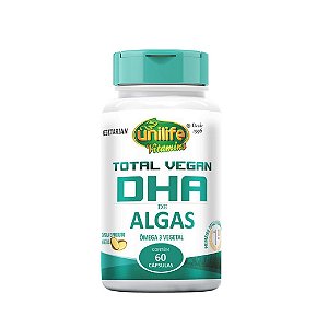 Suplemento Ômega 3 Total Vegan DHA de Algas Unilife 700mg 60 Cápsulas
