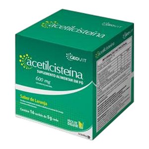 Suplemento Alimentar Acetilcisteína 600mg Sabor Laranja 16 Sachês De 5g Cada