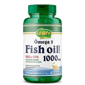 Suplemento Alimentar Ômega 3 Fish Oil Pure 1000mg Unilife 60 Cápsulas