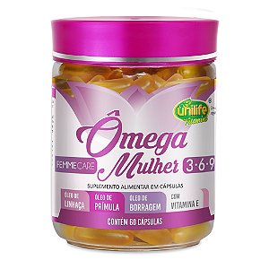 Suplemento Alimentar Ômega Mulher 3, 6 e 9 Unilife 60 Cápsulas