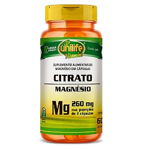 Suplemento Alimentar Citrato-Magnésio 990mg Unilife 60 Cápsulas