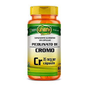 Suplemento Alimentar Picolinato de Cromo 500mg Unilife 60 Cápsulas