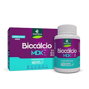 Suplemento Biocálcio MDK Carbonato de Cálcio+Magnésio Biofhitus 60 Cápsulas