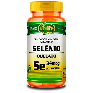 Suplemento Alimentar Selênio Quelato Unilife 60 Cápsulas
