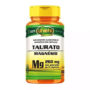 Suplemento Alimentar Taurato Magnésio Unilife 60 Cápsulas